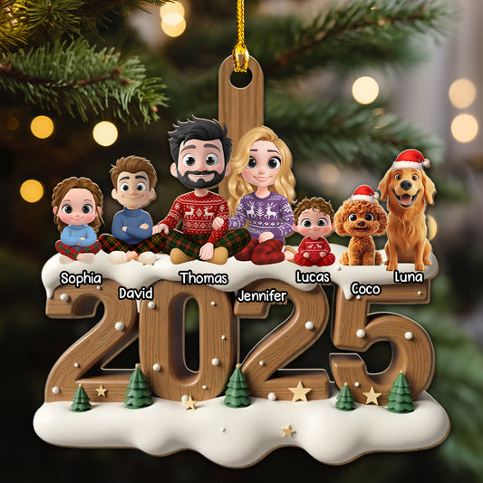 As A Family Onwards Extended Ver - Personalized Custom 3D Effect Wood Ornament