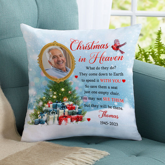 Christmas In Heaven - Personalized Custom Throw Pillow