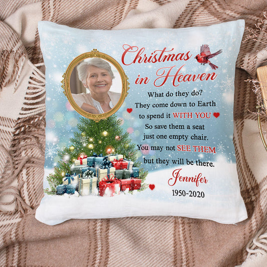 Christmas In Heaven - Personalized Custom Throw Pillow