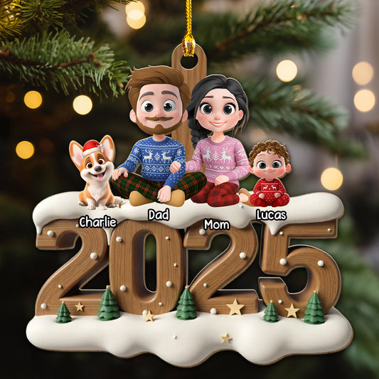 As A Family Now Onwards - Personalized Custom 3D Effect Wood Ornament