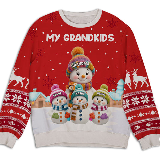 Grandkids Knitting - Personalized Custom All-Over-Print Sweatshirt