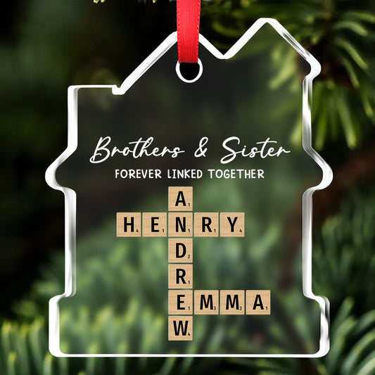 Family Roots Keep Us Together - Personalized Custom House Shaped Glass Ornament