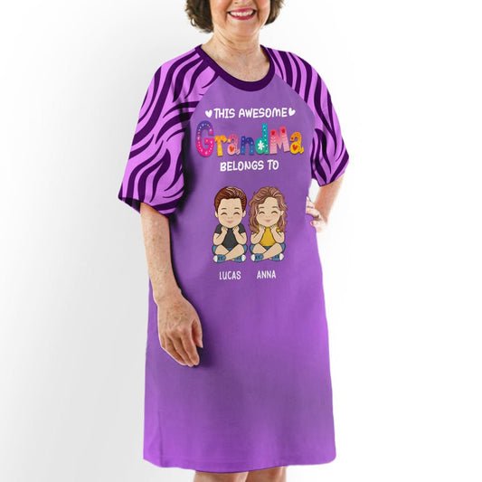 Awesome Grandma - Personalized Custom 3/4 Sleeve Dress - Blithe Hub