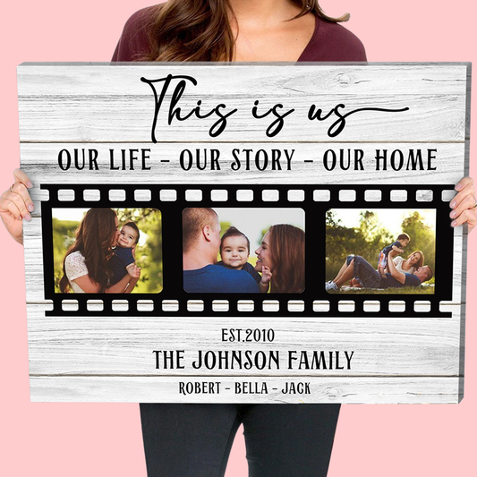 This Is Us - Personalized Custom Photo Canvas - Family Canvas - Wall Art For Family