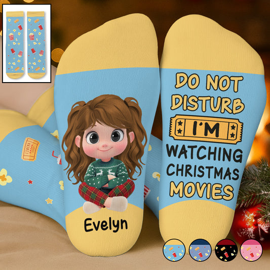 Do Not Disturb I Am Watching - Personalized Custom Crew Socks