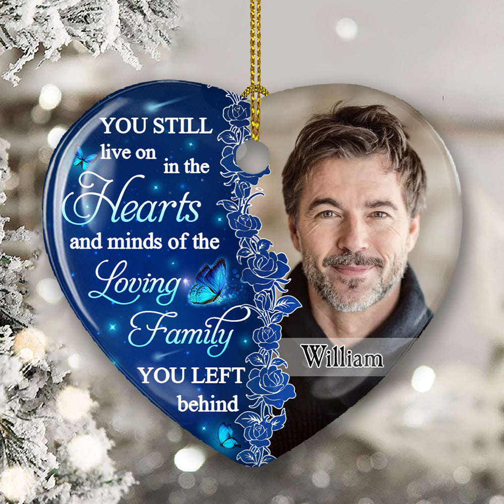 Hearts And Minds - Personalized Custom Heart Ceramic Christmas Ornament