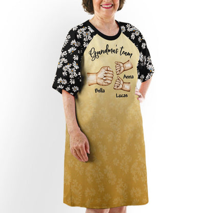 Grandma's Team - Personalized Custom 3/4 Sleeve Dress - Blithe Hub