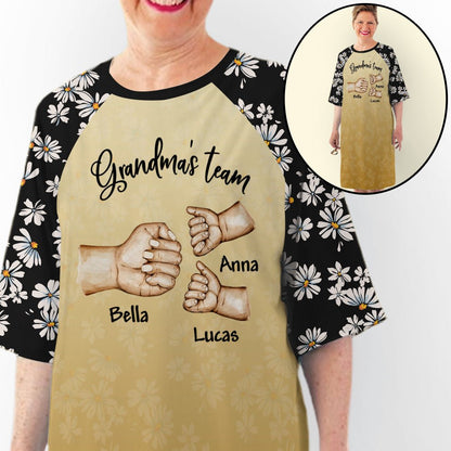 Grandma's Team - Personalized Custom 3/4 Sleeve Dress - Blithe Hub