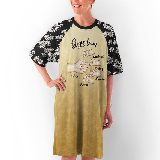 Grandma's Team - Personalized Custom 3/4 Sleeve Dress - Blithe Hub