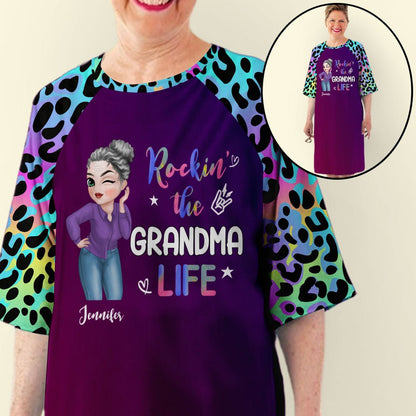 Leopard Grandma Life - Personalized Custom 3/4 Sleeve Dress - Blithe Hub