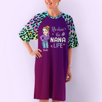 Leopard Grandma Life - Personalized Custom 3/4 Sleeve Dress - Blithe Hub