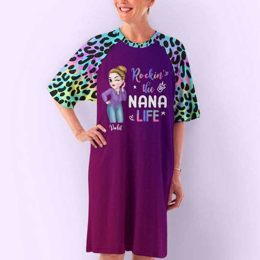 Leopard Grandma Life - Personalized Custom 3/4 Sleeve Dress - Blithe Hub