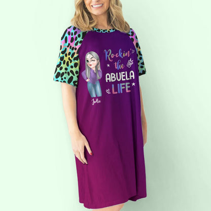 Leopard Grandma Life - Personalized Custom 3/4 Sleeve Dress - Blithe Hub