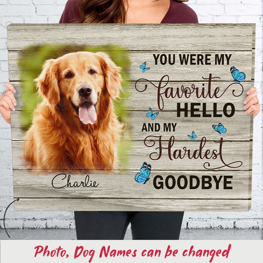My Hardest Goodbye - Personalized Custom Photo Canvas - Memorial Wall Art - Blithe Hub