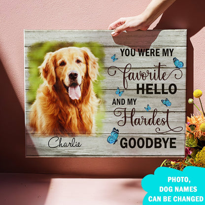 My Hardest Goodbye - Personalized Custom Photo Canvas - Memorial Wall Art - Blithe Hub