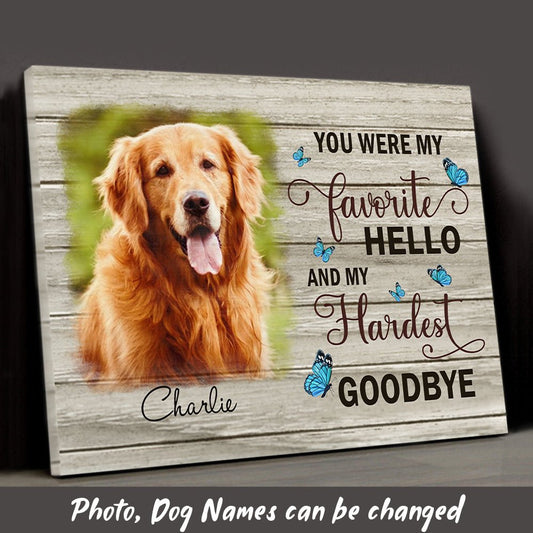 My Hardest Goodbye - Personalized Custom Photo Canvas - Memorial Wall Art - Blithe Hub