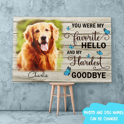 My Hardest Goodbye - Personalized Custom Photo Canvas - Memorial Wall Art - Blithe Hub