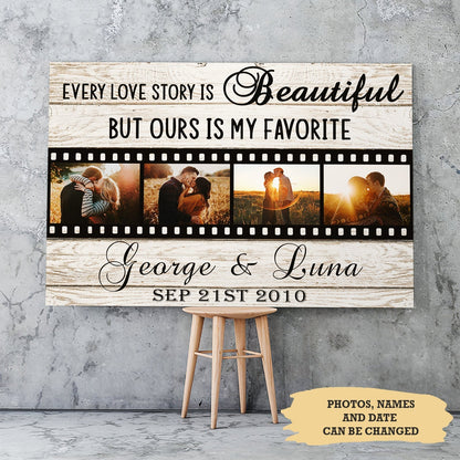 Our Love Story - Personalized Custom Photo Canvas Print - Blithe Hub