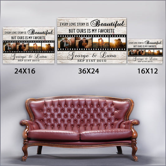 Our Love Story - Personalized Custom Photo Canvas Print - Blithe Hub