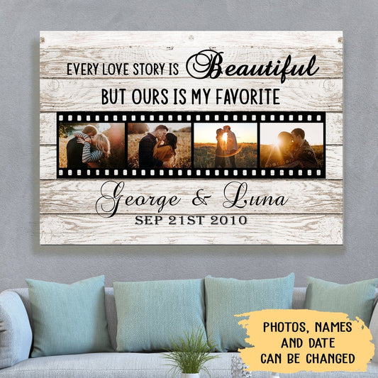 Our Love Story - Personalized Custom Photo Canvas Print - Blithe Hub