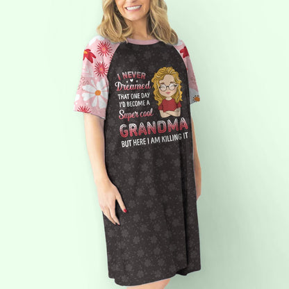 Super Cool Grandma - Personalized Custom 3/4 Sleeve Dress - Blithe Hub