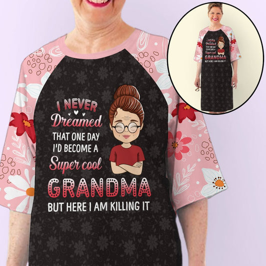 Super Cool Grandma - Personalized Custom 3/4 Sleeve Dress - Blithe Hub
