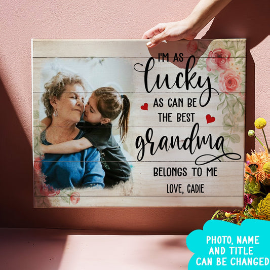 The Best Grandma - Personalized Custom Photo Canvas - Blithe Hub