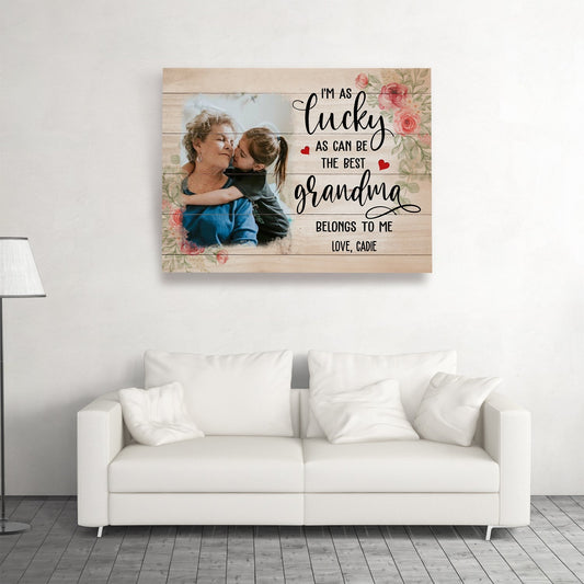 The Best Grandma - Personalized Custom Photo Canvas - Blithe Hub