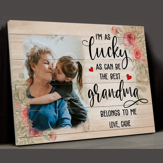 The Best Grandma - Personalized Custom Photo Canvas - Blithe Hub