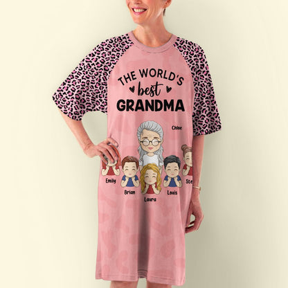 The World's Best Grandma - Personalized Custom 3/4 Sleeve Dress - Blithe Hub