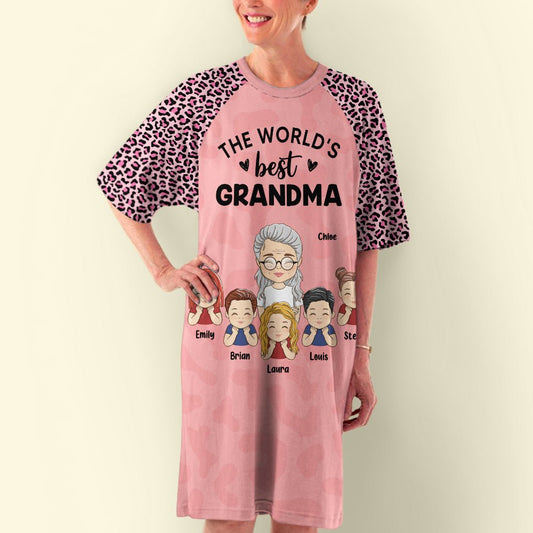 The World's Best Grandma - Personalized Custom 3/4 Sleeve Dress - Blithe Hub