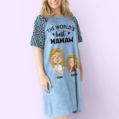 The World's Best Grandma - Personalized Custom 3/4 Sleeve Dress - Blithe Hub