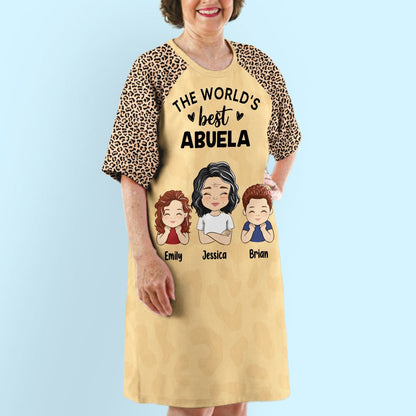 The World's Best Grandma - Personalized Custom 3/4 Sleeve Dress - Blithe Hub