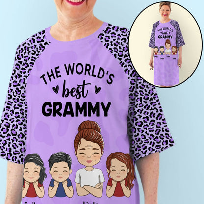 The World's Best Grandma - Personalized Custom 3/4 Sleeve Dress - Blithe Hub